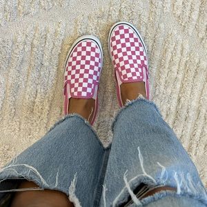 Pink checkered vans size 8!